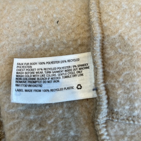 Women’s Sherpa Jacket - Universal Thread Tan with Neon Yellow Accents - Picture 6 of 8